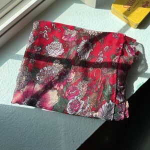 Vintage Floral Red and Pink Scarf